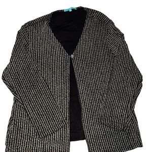 Sharon Anthony Black Top 1X Layered Look Long Sleeve